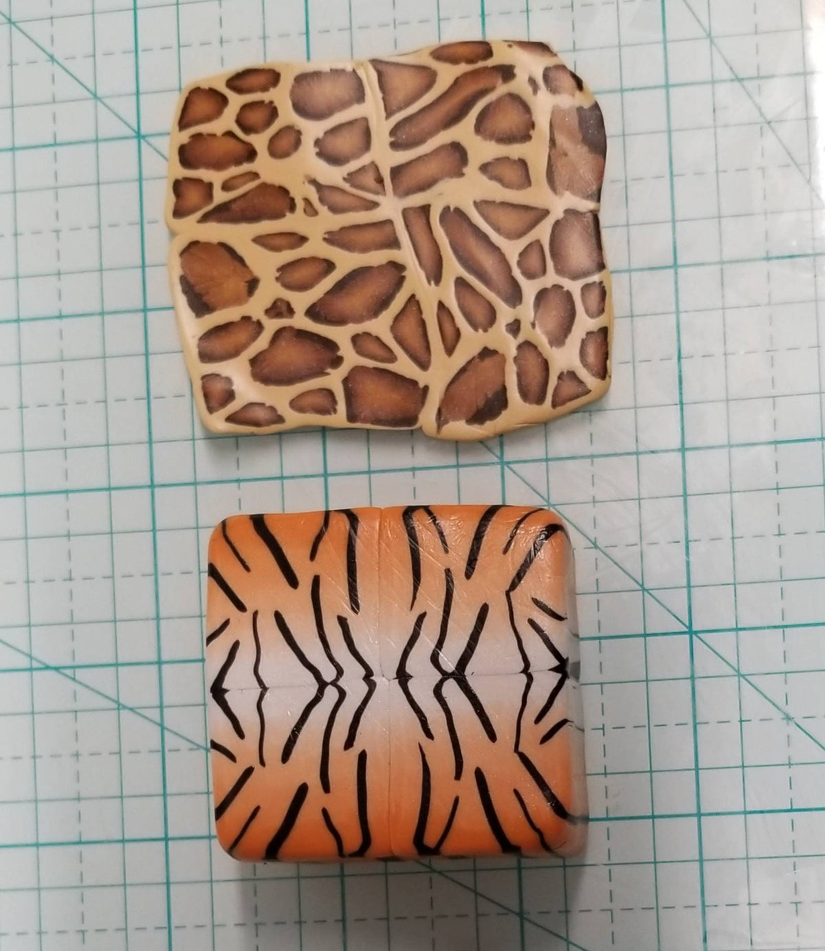 Tiger Print - Handmade Polymer Clay Statement Earrings