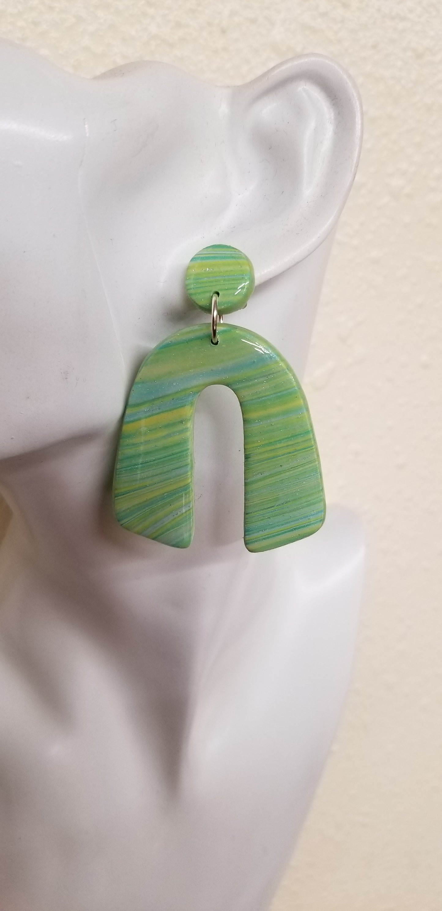 Pastels - Olivia - Statement Earrings - Blues and Greens