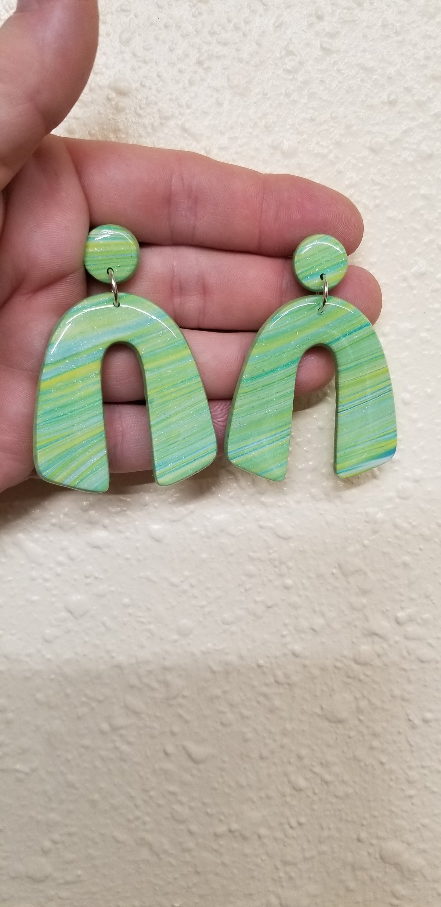 Pastels - Olivia - Statement Earrings - Blues and Greens