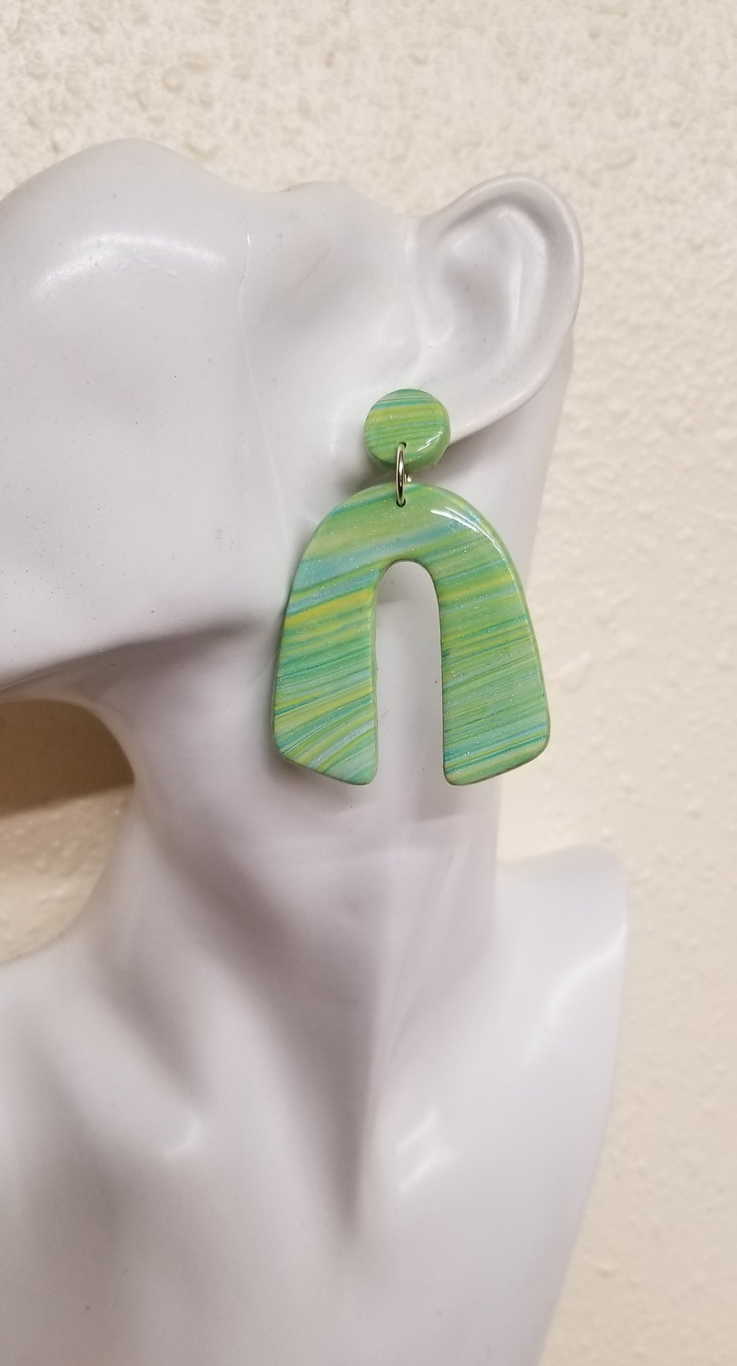 Pastels - Olivia - Statement Earrings - Blues and Greens