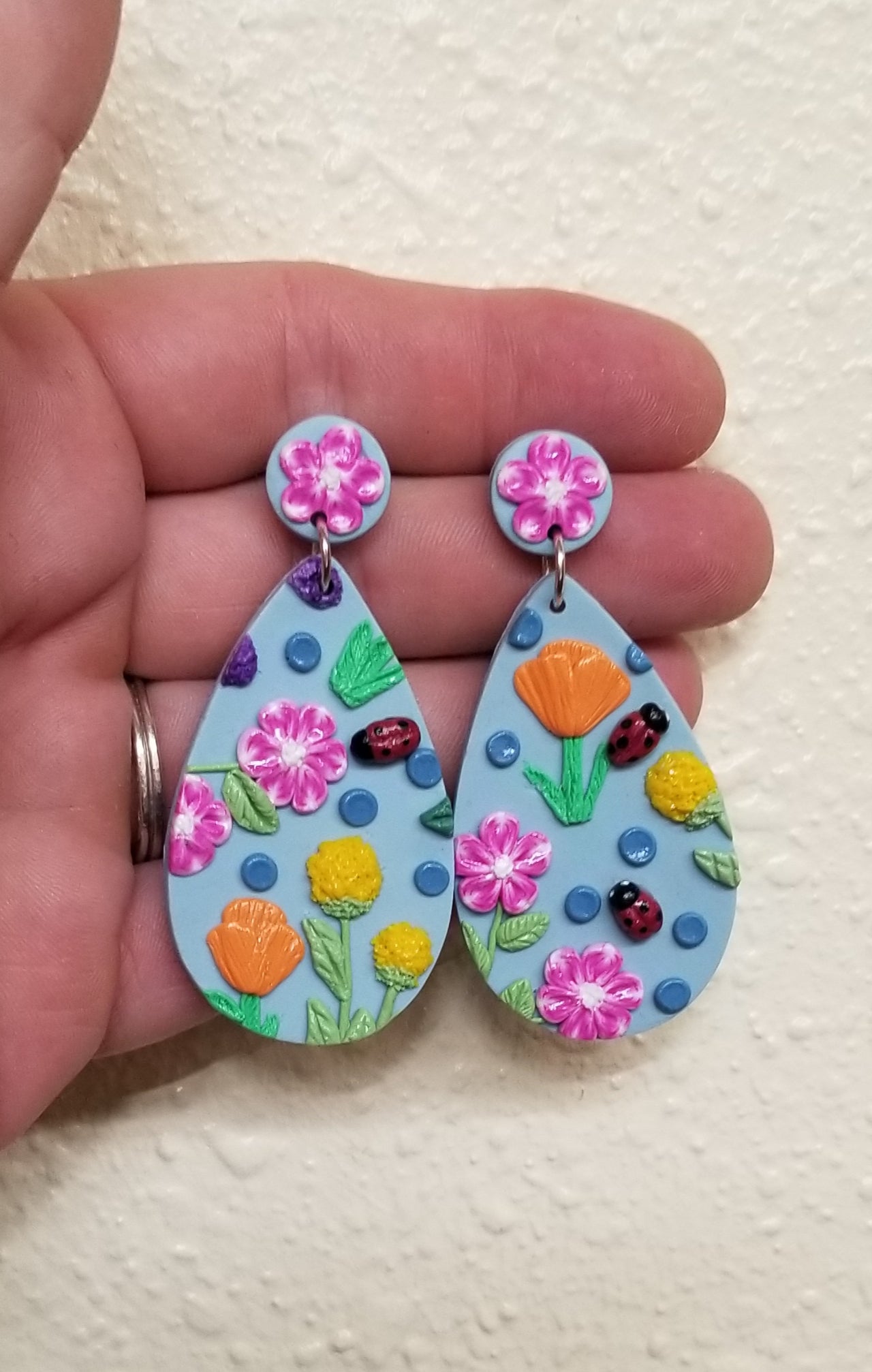Floral  - Grace Statement Earrings  - Pink Flower Studs