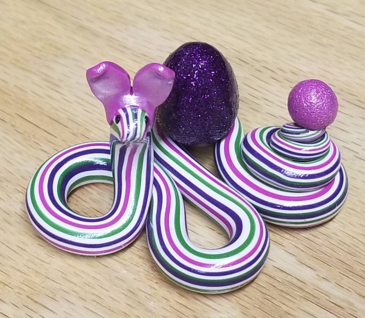 Polymer Clay Easter Bunny Snake