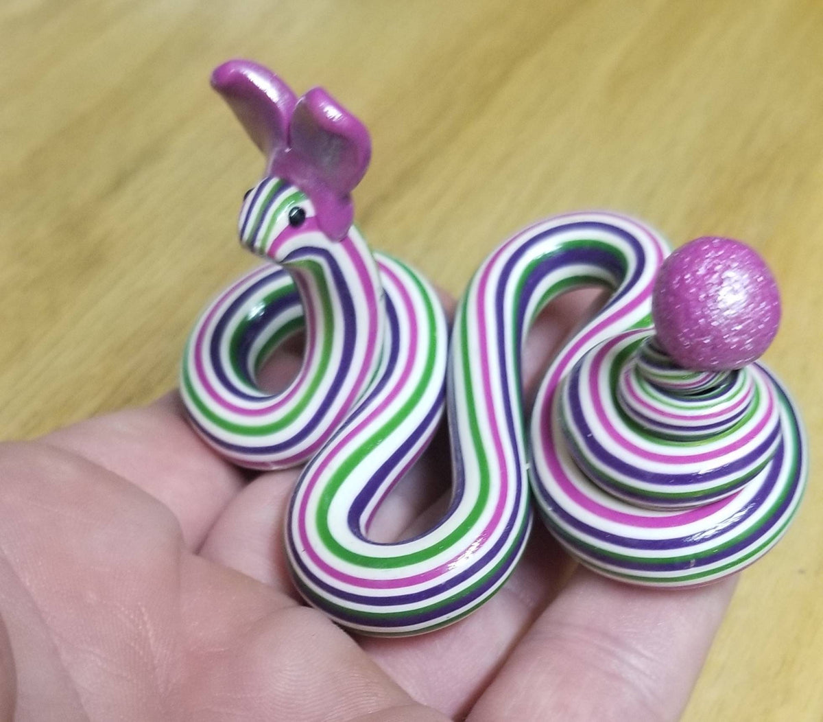 Polymer Clay Easter Bunny Snake