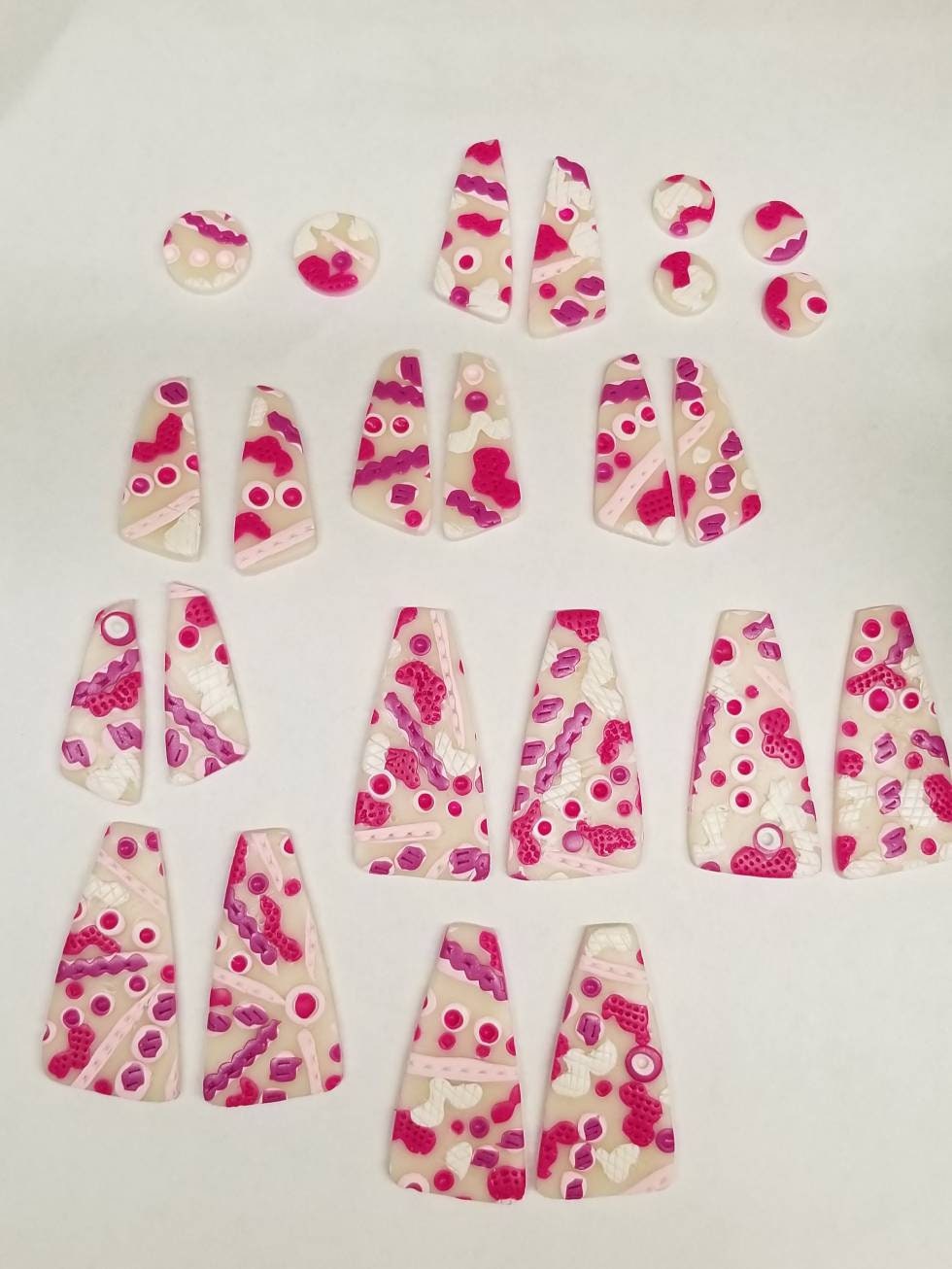 Abstract - Eva Statement Earrings - Fushia Stud #1