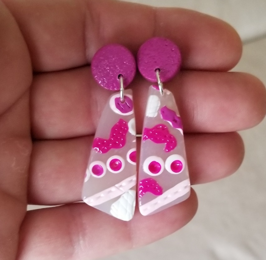 Abstract - Jillian Statement Earrings - Plum Studs