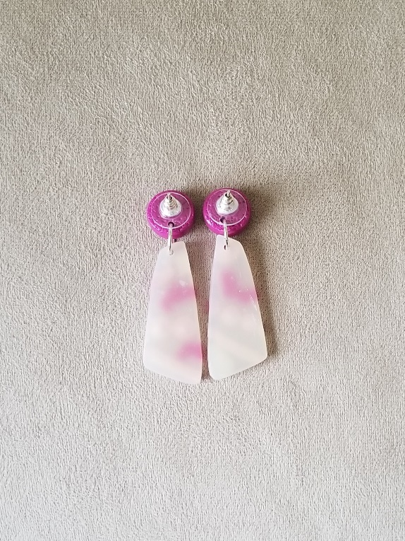 Abstract - Jillian Statement Earrings - Plum Studs